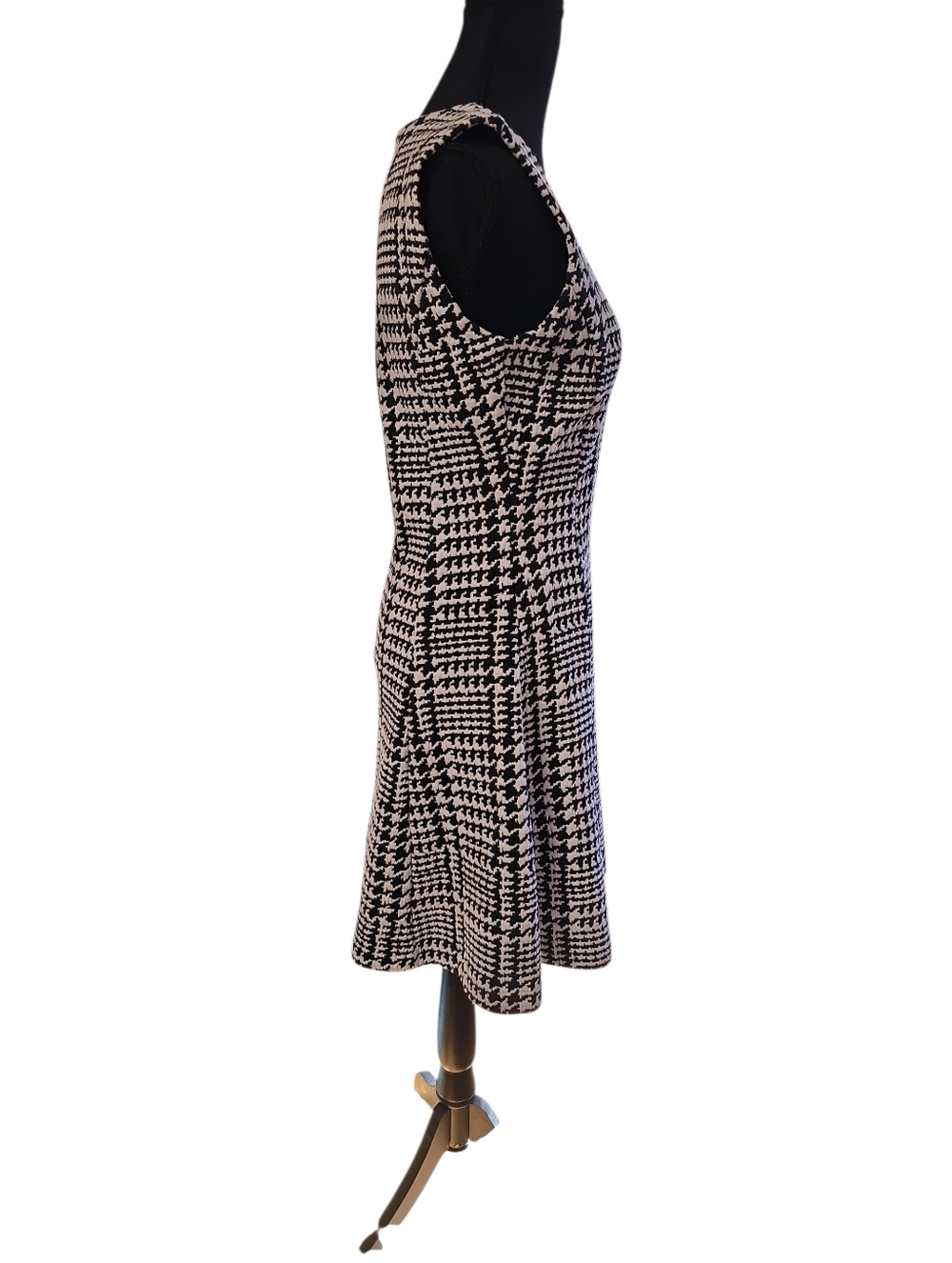 Jasmine and Juliana Black and White Preppy Houndstooth Sleeveless Dress S - Picture 4 of 5